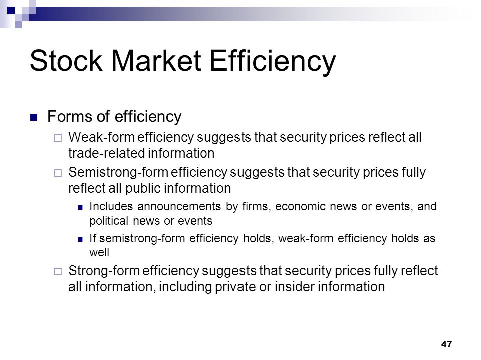 dissertation on stock market efficiency